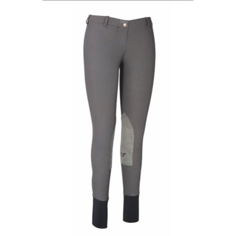 TuffRiders Ladies Ribb LowRise Pull on Ponte Riding Pants Breeches knee